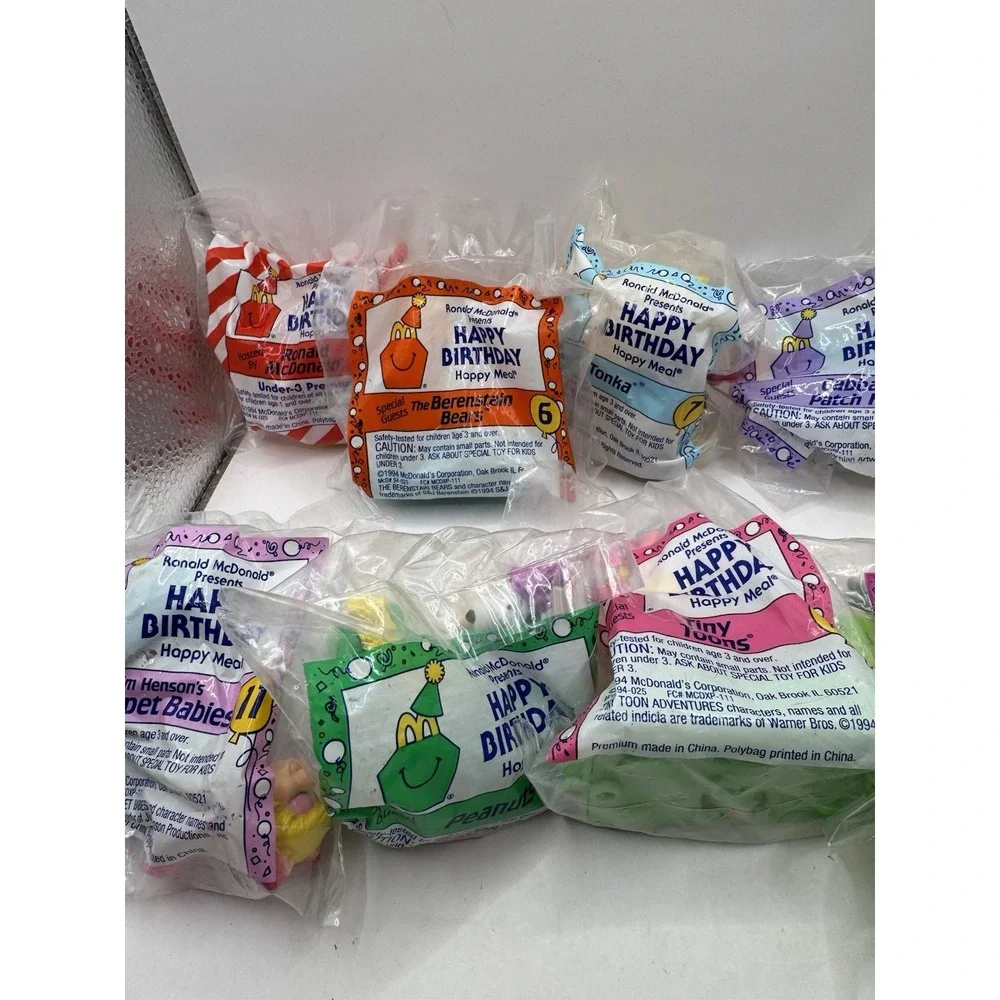 McDonald's 1994 Happy Birthday LOT OF 10 Happy Meal Toys sealed Fast Shipping